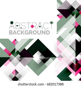 Modern square geometric pattern design on white. Business or technology presentation design template, brochure or flyer pattern, or geometric web banner