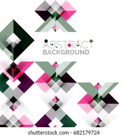 Modern square geometric pattern design on white. Business or technology presentation design template, brochure or flyer pattern, or geometric web banner