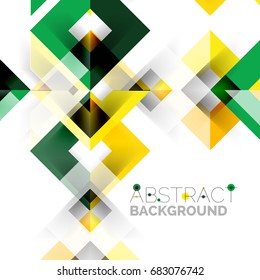 Diseño de patrones geométricos cuadrados cuadrados modernos en blanco. Plantilla de diseño de presentación comercial o tecnológica, patrón de folleto o folleto, o banner web geométrico