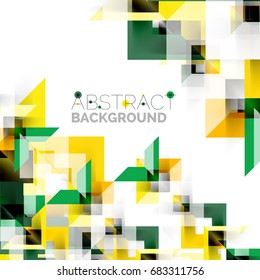 Modern square geometric pattern design on white. Business or technology presentation design template, brochure or flyer pattern, or geometric web banner
