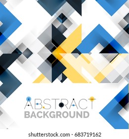 Modern square geometric pattern design on white. Business or technology presentation design template, brochure or flyer pattern, or geometric web banner