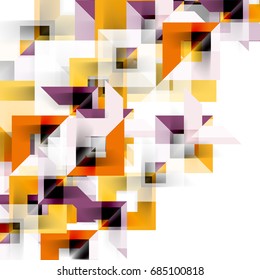 Modern square geometric pattern design on white. Business or technology presentation design template, brochure or flyer pattern, or geometric web banner