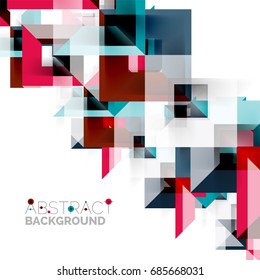 Modern square geometric pattern design on white. Business or technology presentation design template, brochure or flyer pattern, or geometric web banner