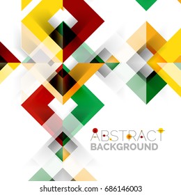 Modern square geometric pattern design on white. Business or technology presentation design template, brochure or flyer pattern, or geometric web banner