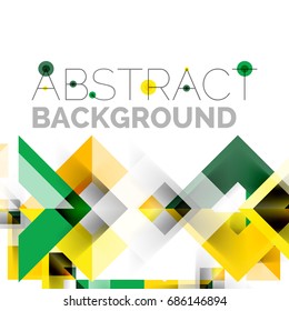 Modern square geometric pattern design on white. Business or technology presentation design template, brochure or flyer pattern, or geometric web banner