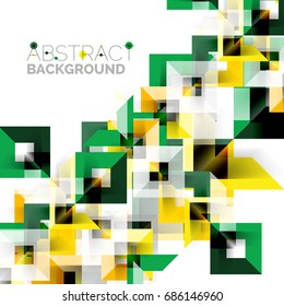 Modern square geometric pattern design on white. Business or technology presentation design template, brochure or flyer pattern, or geometric web banner