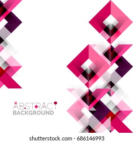 Modern square geometric pattern design on white. Business or technology presentation design template, brochure or flyer pattern, or geometric web banner