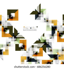 Modern square geometric pattern design on white. Business or technology presentation design template, brochure or flyer pattern, or geometric web banner