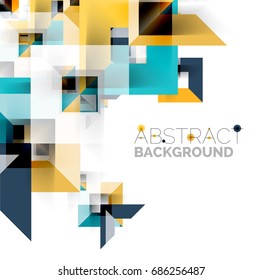 Modern square geometric pattern design on white. Business or technology presentation design template, brochure or flyer pattern, or geometric web banner
