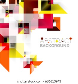 Modern square geometric pattern design on white. Business or technology presentation design template, brochure or flyer pattern, or geometric web banner