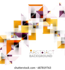 Modern square geometric pattern design on white. Business or technology presentation design template, brochure or flyer pattern, or geometric web banner