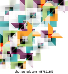 Modern square geometric pattern design on white. Business or technology presentation design template, brochure or flyer pattern, or geometric web banner