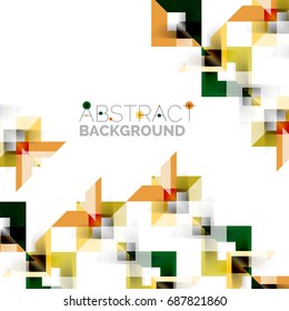 Modern square geometric pattern design on white. Business or technology presentation design template, brochure or flyer pattern, or geometric web banner