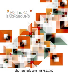 Modern square geometric pattern design on white. Business or technology presentation design template, brochure or flyer pattern, or geometric web banner