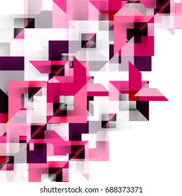 Modern square geometric pattern design on white. Business or technology presentation design template, brochure or flyer pattern, or geometric web banner