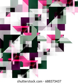 Modern square geometric pattern design on white. Business or technology presentation design template, brochure or flyer pattern, or geometric web banner