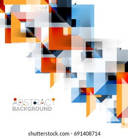 Modern square geometric pattern design on white. Business or technology presentation design template, brochure or flyer pattern, or geometric web banner