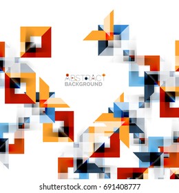 Modern square geometric pattern design on white. Business or technology presentation design template, brochure or flyer pattern, or geometric web banner