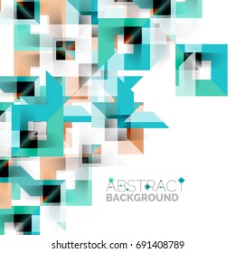 Modern square geometric pattern design on white. Business or technology presentation design template, brochure or flyer pattern, or geometric web banner