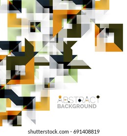 Modern square geometric pattern design on white. Business or technology presentation design template, brochure or flyer pattern, or geometric web banner