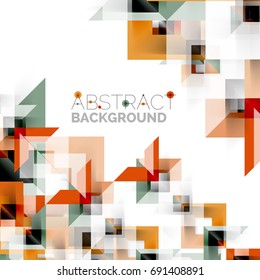 Modern square geometric pattern design on white. Business or technology presentation design template, brochure or flyer pattern, or geometric web banner