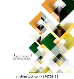 Modern square geometric pattern design on white. Business or technology presentation design template, brochure or flyer pattern, or geometric web banner