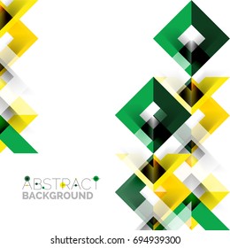 Modern square geometric pattern design on white. Business or technology presentation design template, brochure or flyer pattern, or geometric web banner