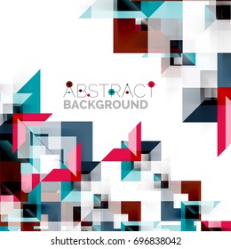 Modern square geometric pattern design on white. Business or technology presentation design template, brochure or flyer pattern, or geometric web banner