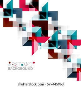 Modern square geometric pattern design on white. Business or technology presentation design template, brochure or flyer pattern, or geometric web banner