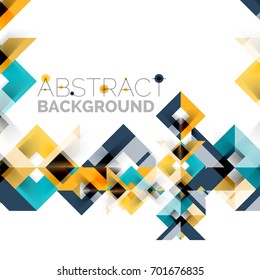 Modern square geometric pattern design on white. Business or technology presentation design template, brochure or flyer pattern, or geometric web banner