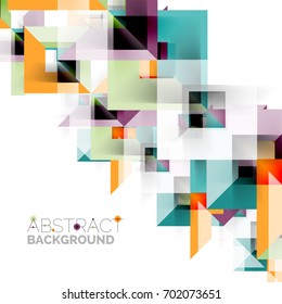 Modern square geometric pattern design on white. Business or technology presentation design template, brochure or flyer pattern, or geometric web banner