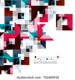 Modern square geometric pattern design on white. Business or technology presentation design template, brochure or flyer pattern, or geometric web banner