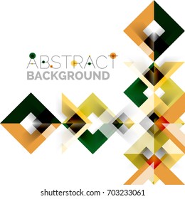 Modern square geometric pattern design on white. Business or technology presentation design template, brochure or flyer pattern, or geometric web banner