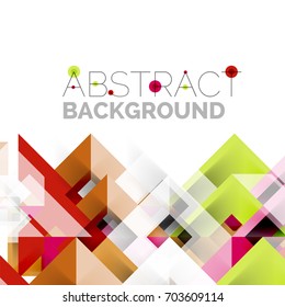 Diseño de patrones geométricos cuadrados cuadrados modernos en blanco. Plantilla de diseño de presentación comercial o tecnológica, patrón de folleto o folleto, o banner web geométrico