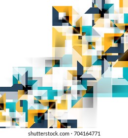 Modern square geometric pattern design on white. Business or technology presentation design template, brochure or flyer pattern, or geometric web banner