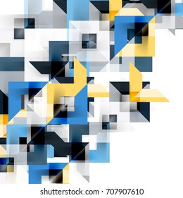 Modern square geometric pattern design on white. Business or technology presentation design template, brochure or flyer pattern, or geometric web banner