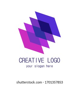 Modern square Gradient color logo design vector template sign icon.