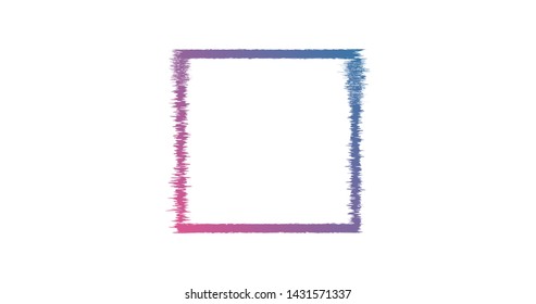 Modern square icon design with glitch effect isolated on white