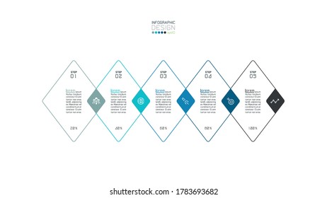 Modern square infographic can use with to growth of business, marketing, performance,research vector design.