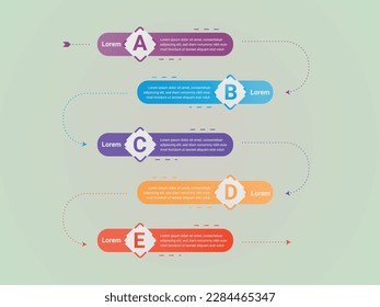 Modernes quadratisches, isoliertes Farbrahmen-Infografik-Design. Business-Infografische Vorlage Premium Vector für das Workflow-Layout, Squire-Diagramm, Broschüre, Bericht, Präsentation
