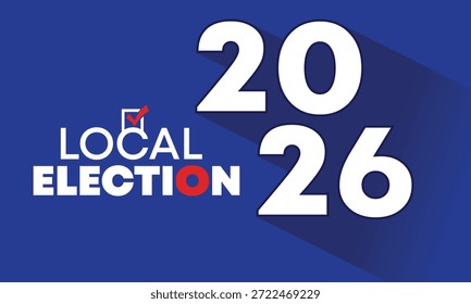 Banner Modern square Local Election 2026 projetado com tipografia arrojada para gráficos de mídia, layouts informativos e uso editorial
