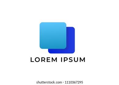 modern square logo. finance. accounting. vector icon template download