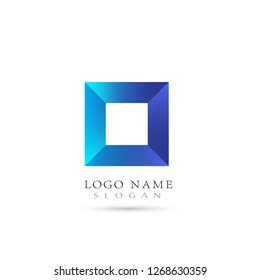 Modern Square Logo. Symbol & Icon Vector Template.