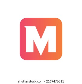 modern square M logo letter design concept isolated on white background