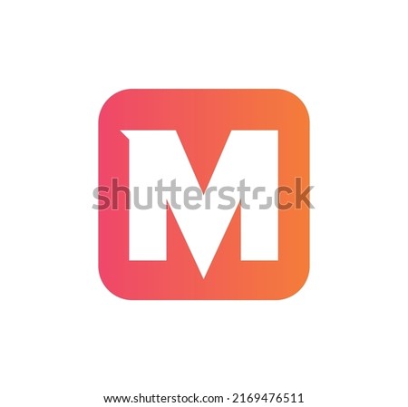modern square M logo letter design concept isolated on white background