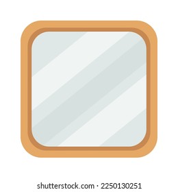 Modern square mirror flat icon. Vector illustration