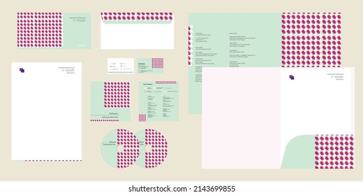 Modern Square Pattern Blended Corporate Business Identity Stationery