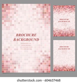 Modern square pixel pattern brochure background set