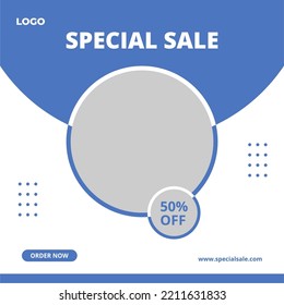 Modern square promotion banner template. Suitable
for social media posts and web internet advertising. Editable vector illustration template design.