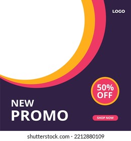 Modern square promotion banner template. Editable vector illustration banner template design. Suitable
for social media posts and web internet advertising.